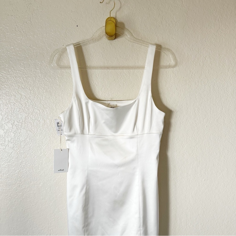 Aritzia Cream Square Neck Fitted Mini Dress - Picture 5 of 13